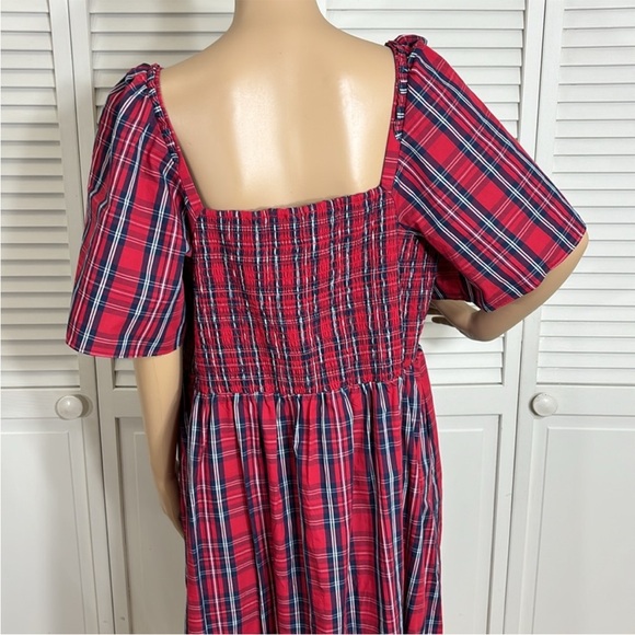 NWOT Draper James Deana Smocked Angie Plaid Cotton Dress Size 2x - Picture 10 of 16